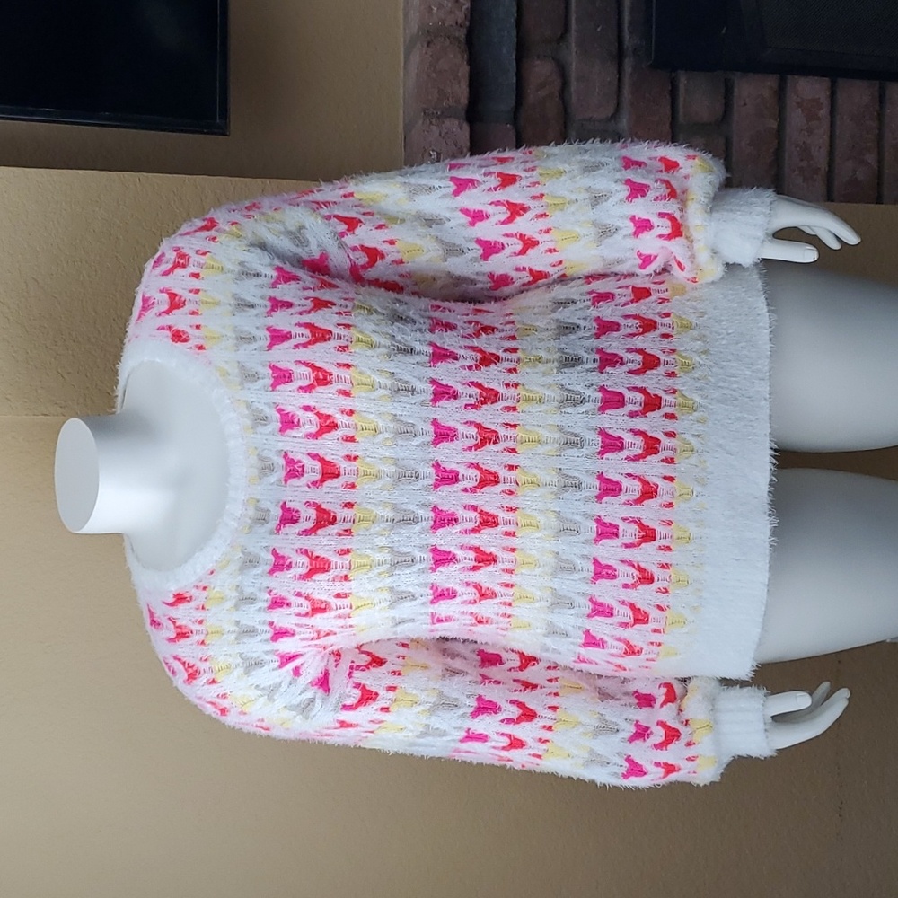 AMERICAN RAG Colorful Plaited Soft Fuzzy Pullover Sweater SIZE: XXL